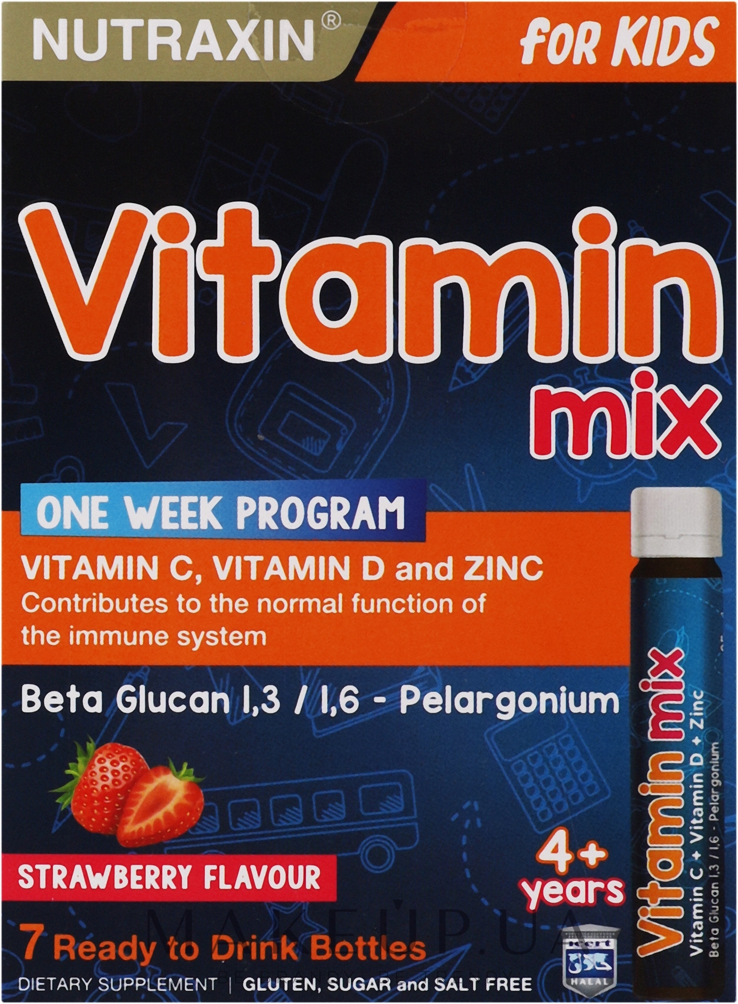 Питьевой витаминный микс для детей - Nutraxin Vitamin Mix For Kids — фото 7x25ml