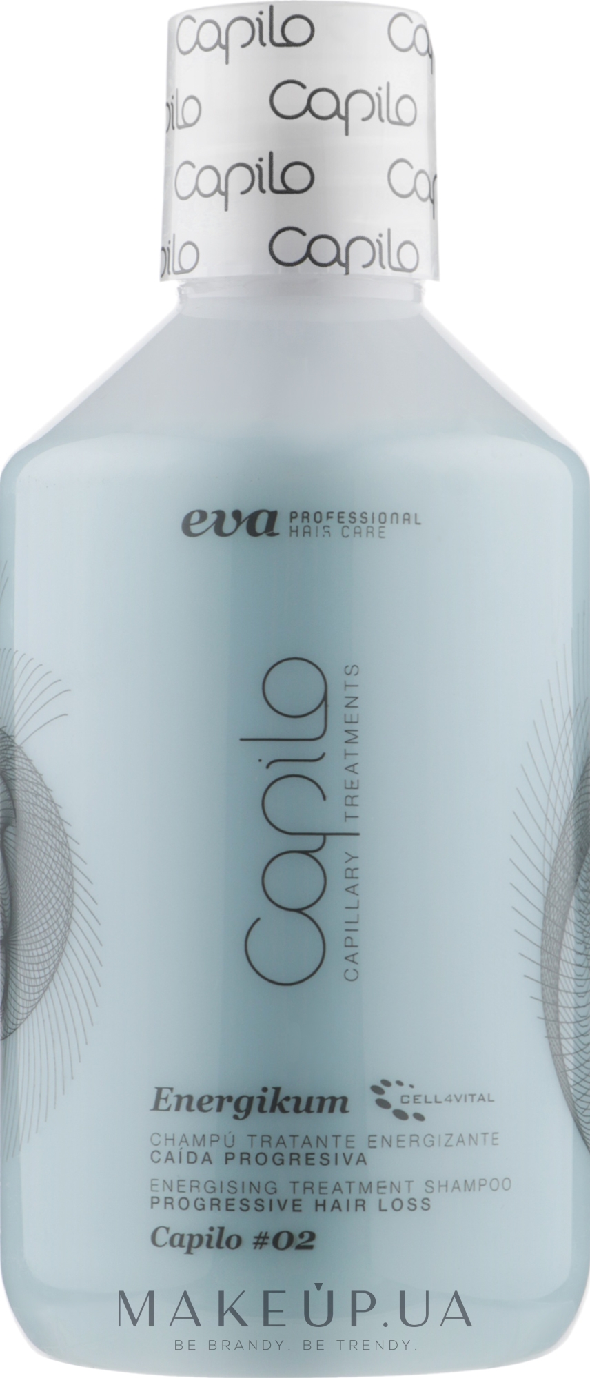 Лікувальний шампунь від прогресуючого випадіння волосся - Eva Professional Capilo Energikum Shampoo №02 — фото 300ml
