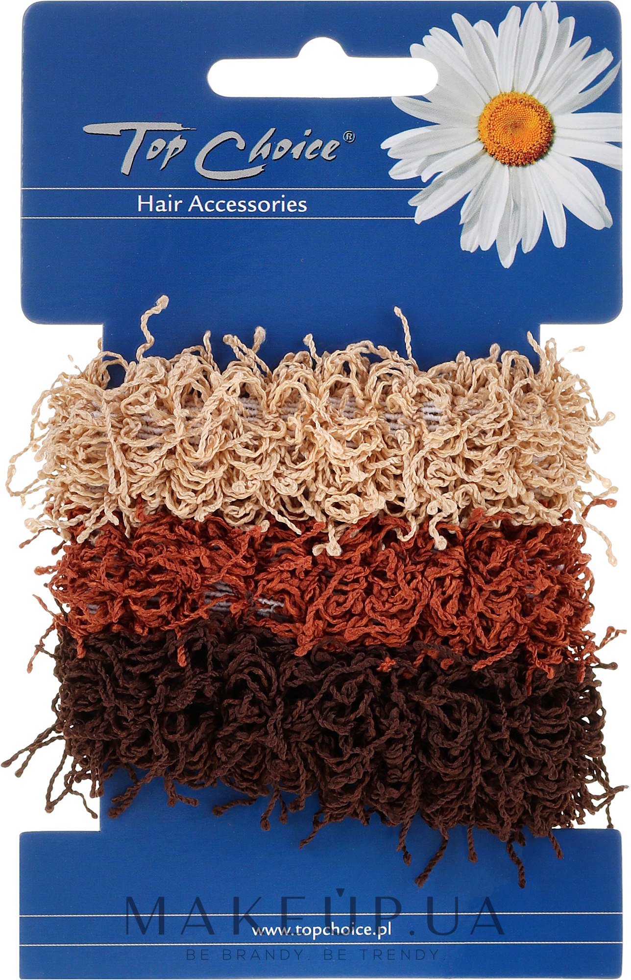 Резинки для волосся, 3 шт., коричневі - Top Choice — фото 3шт