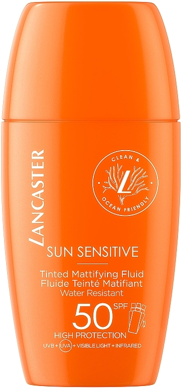 Відтінковий матувальний флюїд для обличчя - Lancaster Sun Sensitive Tinted Mattifying Fluid SPF50 — фото N1