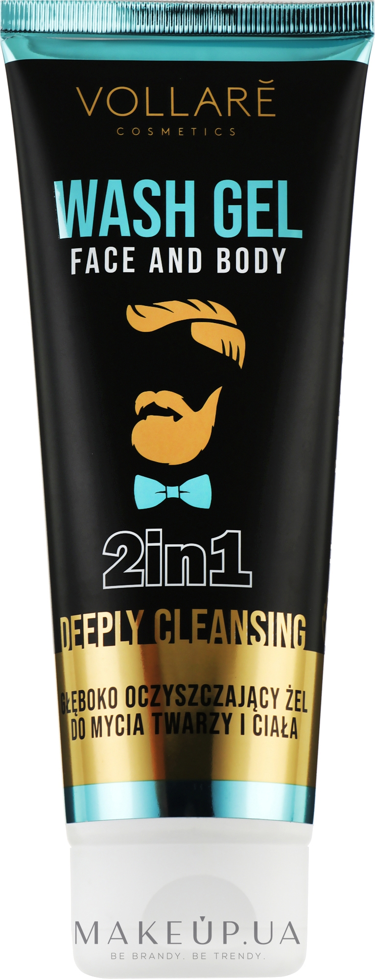 Очищающий гель для лица и тела - Vollare Face & Body Wash Gel 2in1 Deeply Cleansing Men — фото 250ml