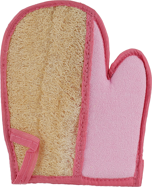Мочалка-рукавичка з люфи, рожева - Soap Stories — фото N1