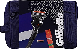 Духи, Парфюмерия, косметика Набор - Gillette Sharp (gel/200ml + razor + blade/1pcs + bag + case)