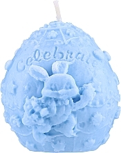 Парфумерія, косметика Декоративна свічка "Яйце з кроликом" з ягідним ароматом, блакитна - KaWilamowski