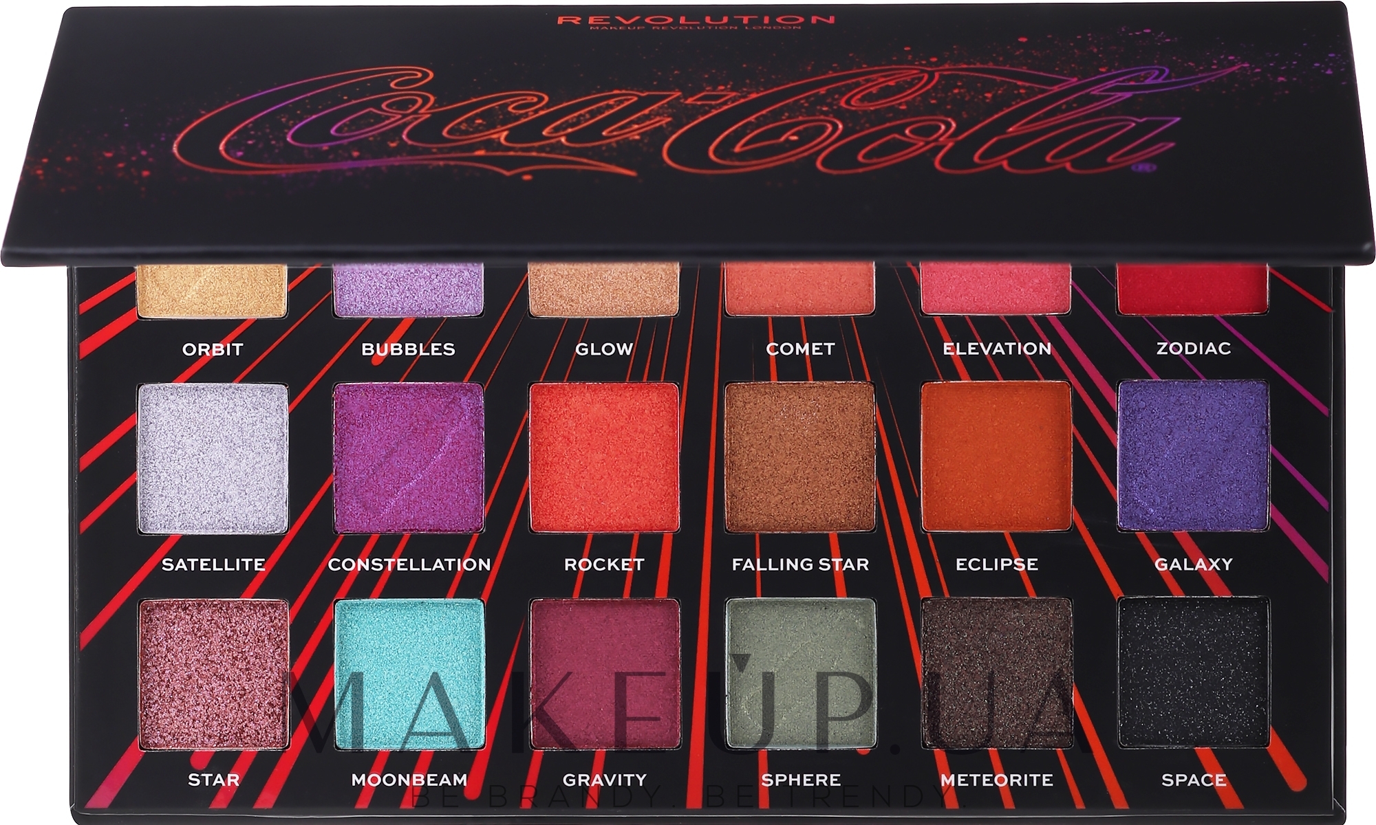 Палетка теней для век - Makeup Revolution x Coca-Cola Creations Shadow Palette — фото 13.7g