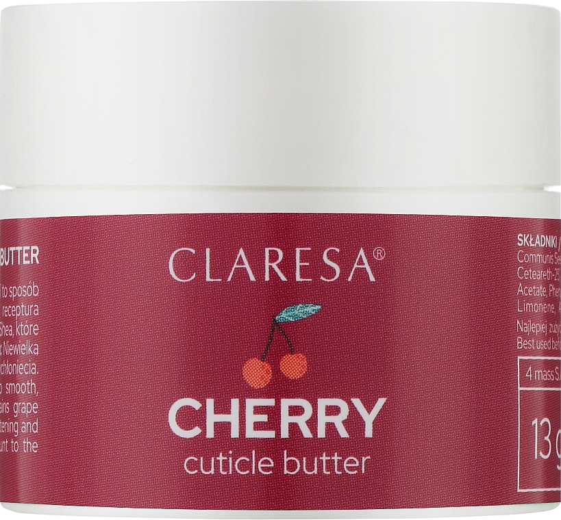Масло для кутикулы "Вишня" - Claresa Cuticle Butter Cherry — фото N1