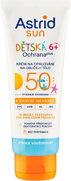 Дитячий сонцезахисний крем, від 6 місяців - Astrid Kids Protection Plus Sun Cream SPF 50 — фото N1