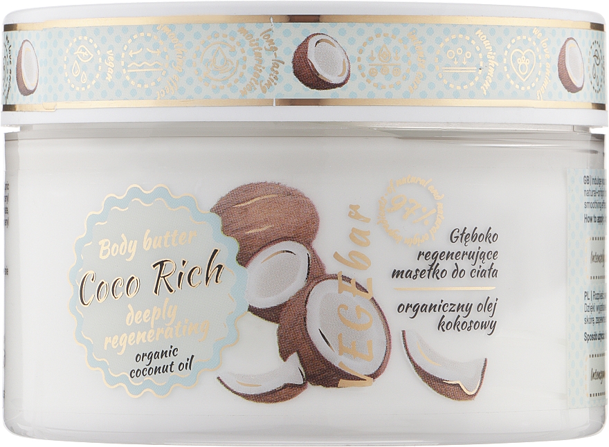 Масло для тела глубоко регенерирующее с кокосовым маслом - Vollare Cosmetics VegeBar Coco Rich Regenerating Body Butter