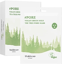 Тканевая маска для жирной и комбинированной кожи - Muldream Vegan Green Mild Tee Tree Pore Mask — фото N2