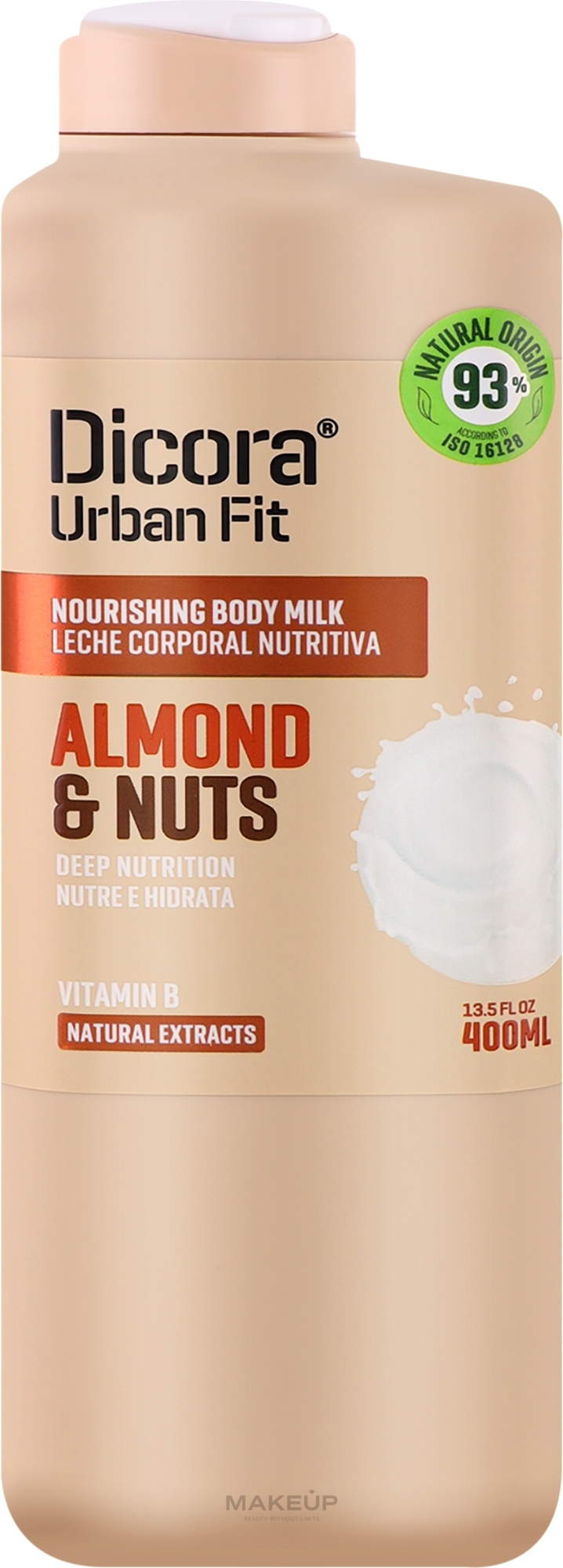 Молочко для тіла з вітаміном В "Мигдаль та горіхи" - Dicora Urban Fit — фото 400ml
