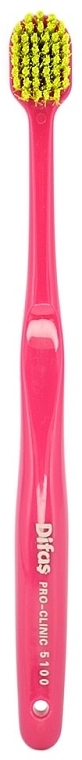 Зубная щетка "Ultra Soft" 512063, розовая с салатовой щетиной, в кейсе - Difas Pro-Clinic 5100 — фото N2