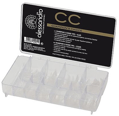 Типсы для наращивания ногтей - Alessandro International Champions Choice Tip Box Clear — фото N1