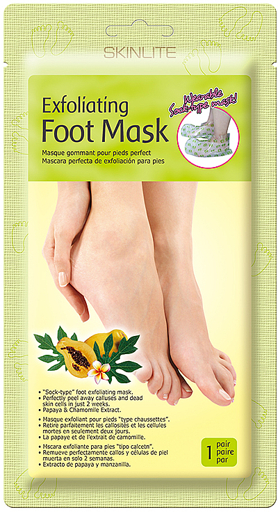 Маска-носки для ног, отшелушивающая "Папайя" - Skinlite Exfoliating Foot Mask — фото N1