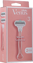 Духи, Парфюмерия, косметика Бритва с 2 сменными кассетами, розовая - Gillette Venus Smooth Sensitive