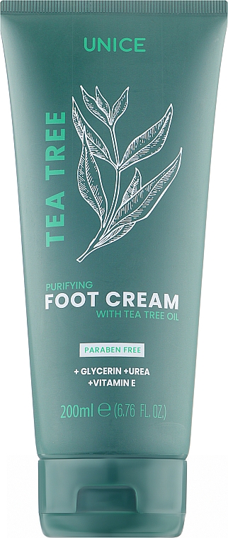 Крем для ніг з олією чайного дерева - Unice Tea Tree Purifying Foot Cream — фото N1