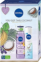 Парфумерія, косметика Набір - NIVEA Fresh Blends You Got This Coconut (sh/gel/300ml + deo/150ml)