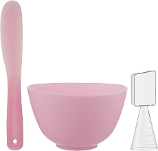 Парфумерія, косметика Набір для косметичних продуктів CS099R, миска + лопатка + мірна ложка, рожевий - Cosmo Shop