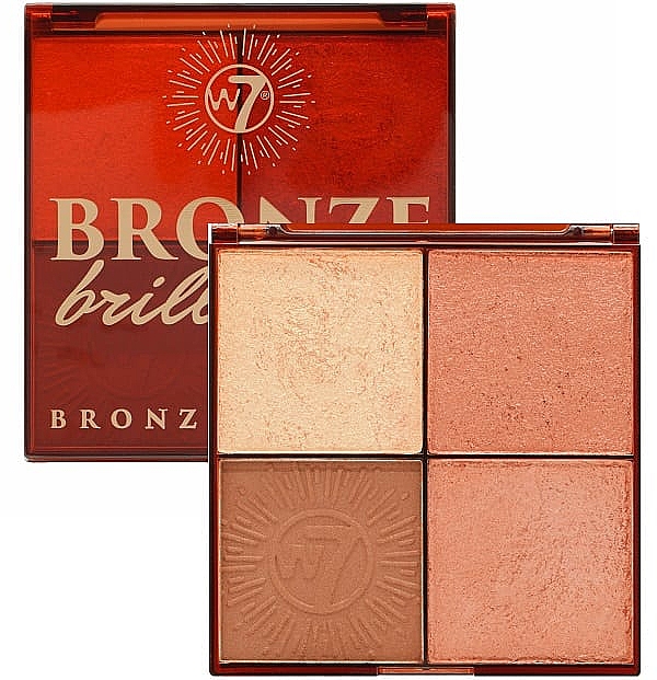 Палетка бронзерів і хайлайтерів - W7 Bronze Brilliance Bronze & Glow Palette — фото N1