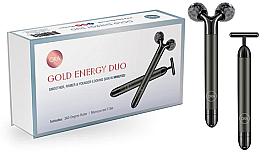 Парфумерія, косметика Ролик для обличчя - ORA 360-Degree Roller & Microcurrent T-Bar Deluxe Set Black Gold