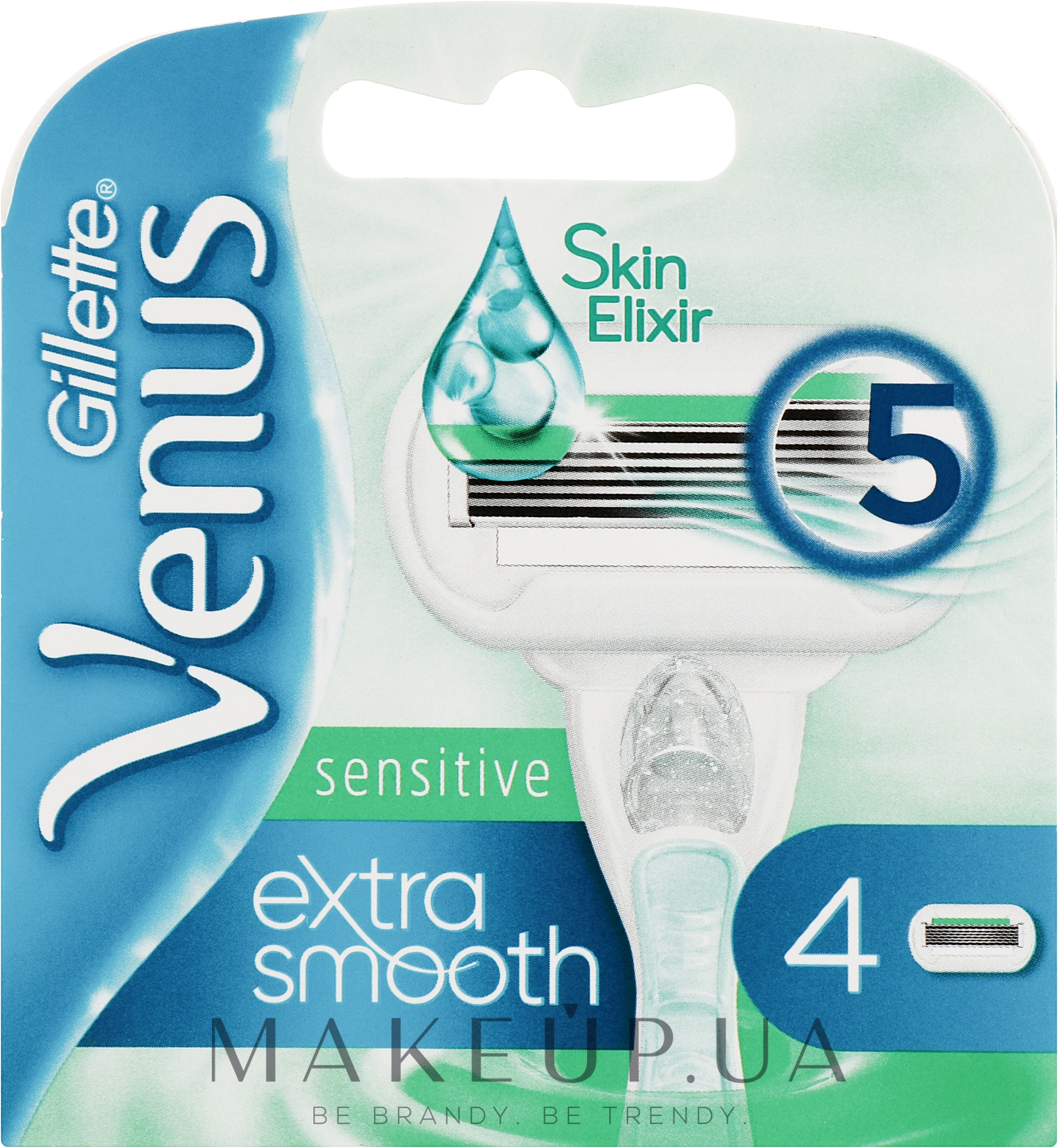 Сменные кассеты для бритья, 4 шт. - Gillette Venus Extra Smooth Sensitive — фото 4шт