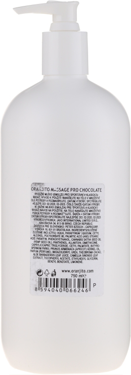 Молочко для масажу "Шоколад" - Oranjito Massage Pro Chocolate Massage Body Milk — фото N2