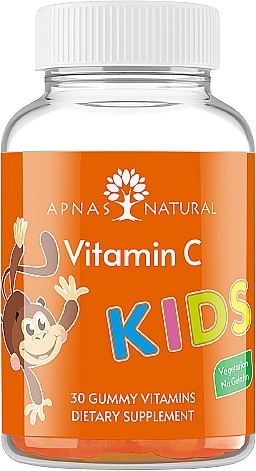Харчова добавка "Вітамін С" для дітей, 30 жувальних пастилок - Apnas Natural Kids — фото N1