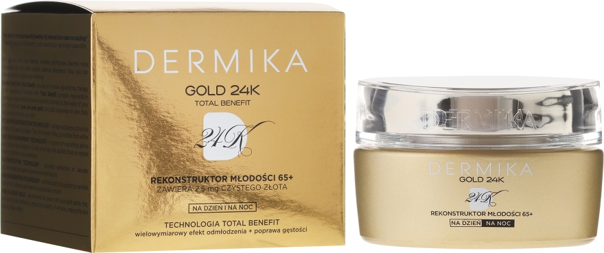 Крем для лица "Стимулятор молодости" - Dermika Gold 24K Face Cream 65+ — фото N1