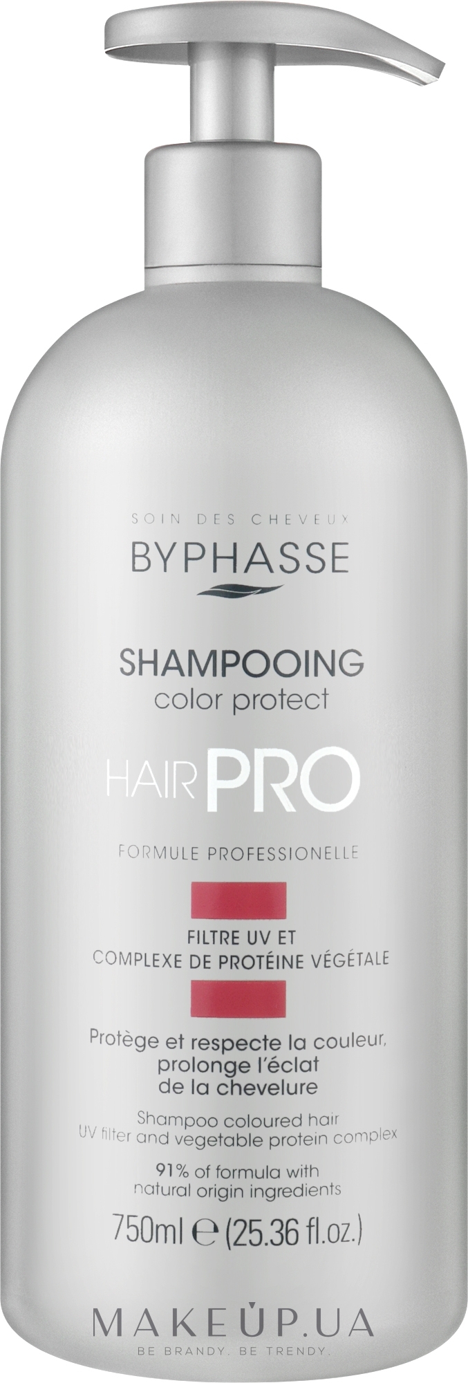 Шампунь для захисту фарбованого волосся - Byphasse Hair Pro Shampoo Color Protect — фото 750ml