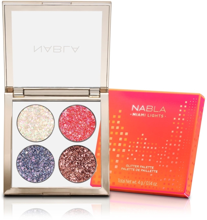 Палетка теней для век - Nabla Miami Lights Collection Glitter Palette — фото N1