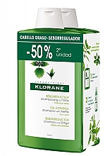 Парфумерія, косметика Набір - Klorane Seboregulating Treatment Shampoo with Nettle Extract (sh/2x400ml)