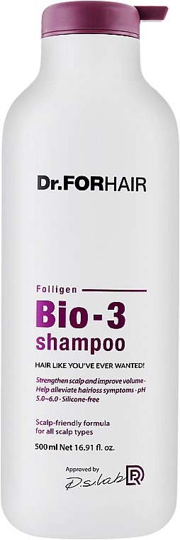 Відновлювальний шампунь від випадіння зі стовбуровими клітинами - Dr.FORHAIR Folligen Bio-3 Shampoo — фото N1