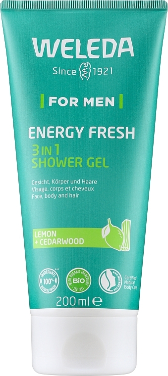 Чоловічий Енерджи гель для душу 3 в 1 - Weleda For Men Energy Fresh 3 In 1 Shower Gel — фото N1