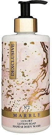 Dexclusive Luxury Lotion Soap Hand & Body Wash Marble №2 - Рідке мило та гель для душу 2 в 1 «Мармур №2» — фото N1