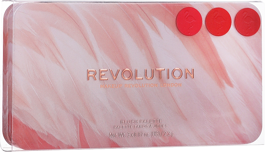 Палетка рум'ян - Makeup Revolution Flamingo Mini Trio Blush Palette Oh My Blush — фото N2