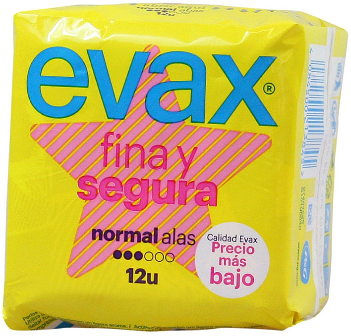 Гігієнічні прокладки "Нормал" з крильцями, 12 шт. - Evax Fina & Segura — фото N1