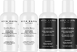 Набор - Acca Kappa White Moss Travel Set (sh/gel/100ml + shm/100ml + b/lot/100ml + cond/100ml + bag) — фото N2