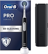Электрическая зубная щетка, с футляром, черная - Oral-B Pro 1 3D Cleaning Black — фото N1