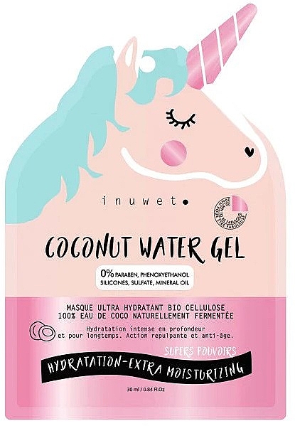 Маска для обличчя "Зволоження" - Inuwet Coconut Water Gel Extra Moisturizing Face Mask — фото N1