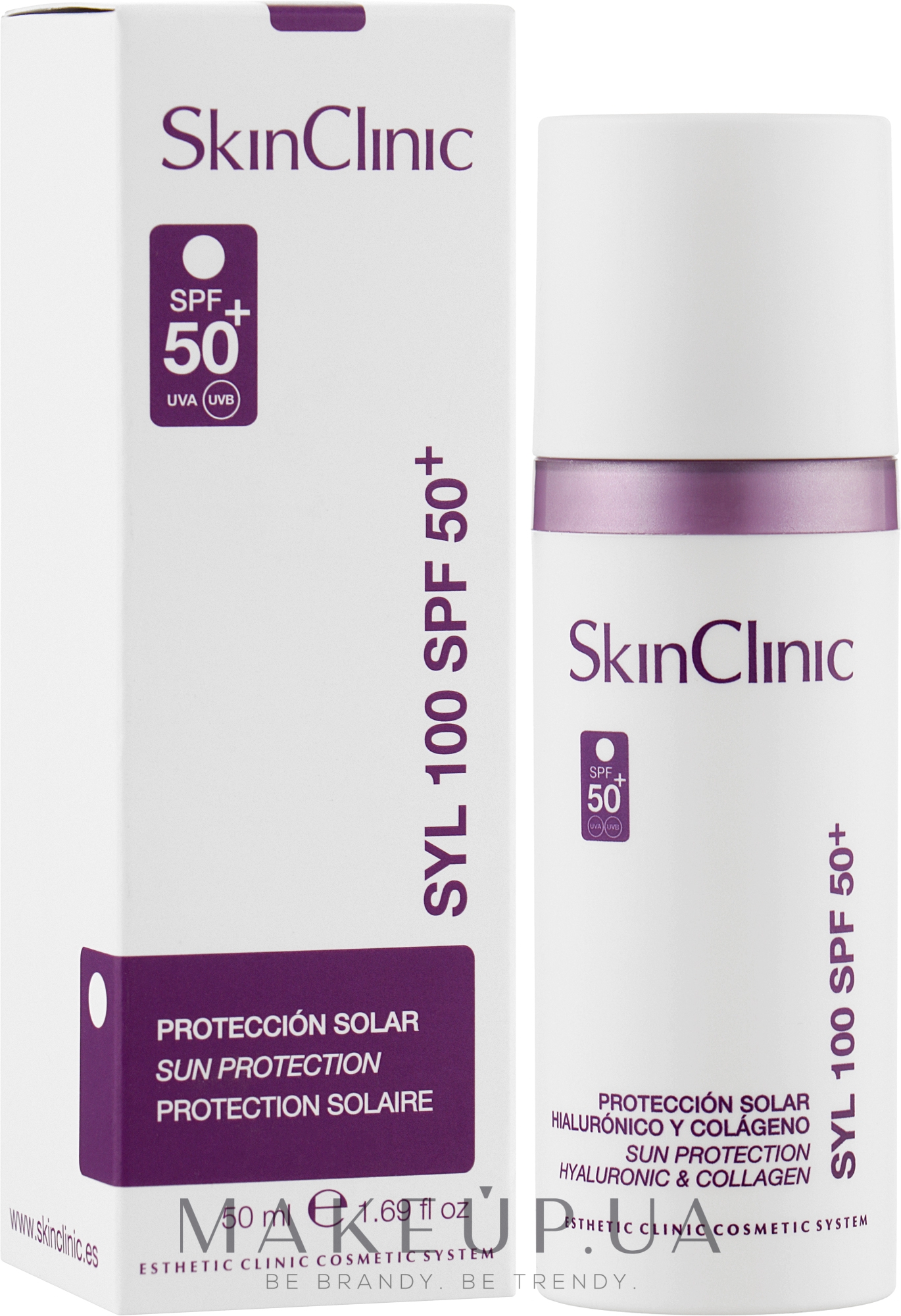 Сонцезахисний крем для тіла з колагеном з SPF50+ - SkinClinic Syl 100 50+ Cream — фото 50ml