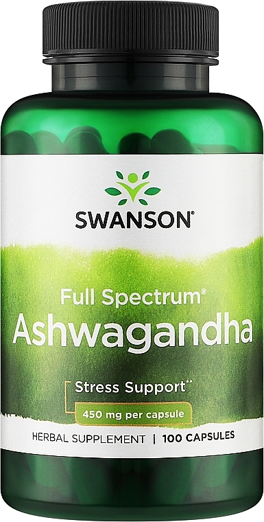 Трав'яна добавка "Екстракт кореня Ашвагандха", 450mg - Swanson Ashwagandha Herbal Supplement — фото N1