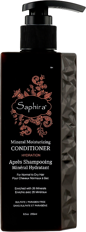 Кондиціонер для тонкого та пошкодженого волосся  - Saphira Hydration Mineral Moisturizing Conditioner — фото N3
