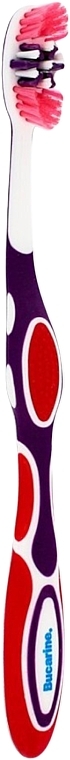 Зубна щітка, м'яка, фіолетова з червоним - Wellbee — фото N1