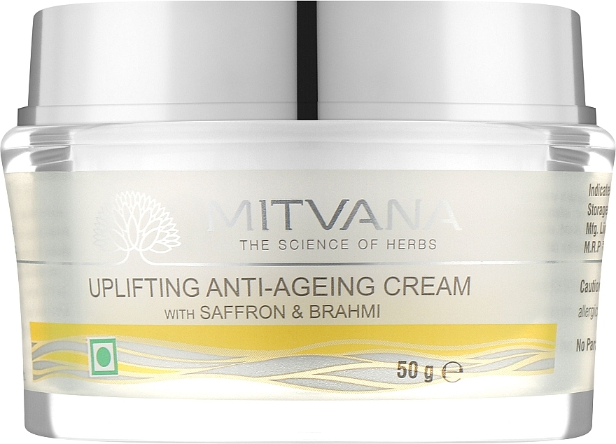 Крем для лица антивозрастной с шафраном и брахми - Mitvana Uplifting Anti-Ageing Cream