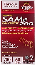 Парфумерія, косметика Харчові добавки, вкриті шлунково-резистентною оболонкою - Jarrow Formulas SAM-e 200 (S-Adenosyl-L-Methionine) 200 mg