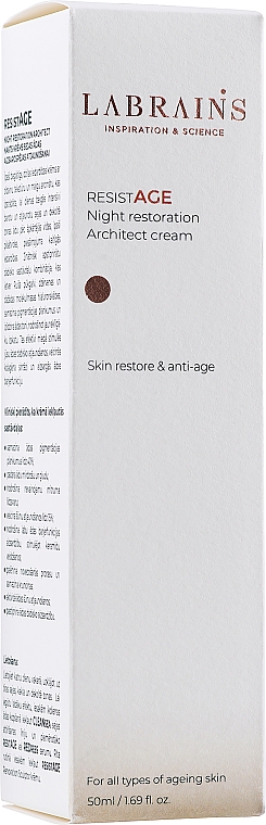 Крем для восстановления кожи лица - Labrains Resistage Night Restoration Architect Cream — фото N3