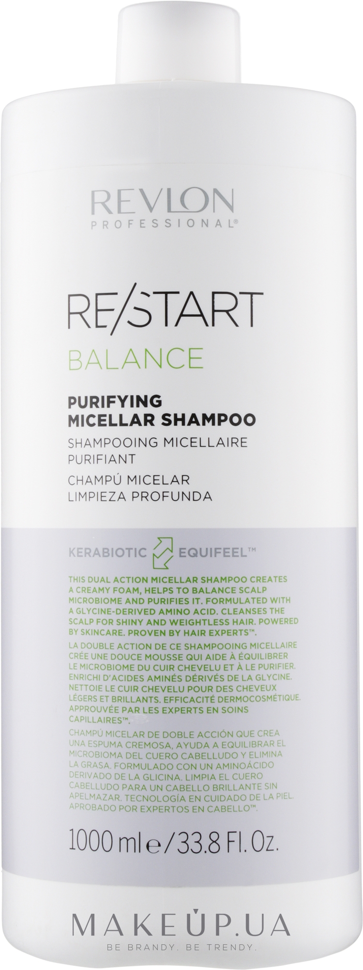 Шампунь для глубокого очищения - Revlon Professional Restart Balance Purifying Micellar Shampoo — фото 1000ml