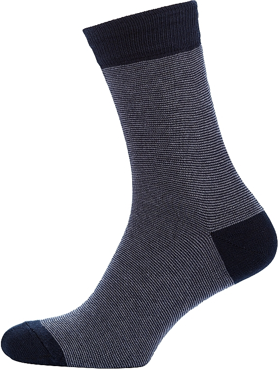Шкарпетки чоловічі високі RT1311-002, смужки, синьо-сірі - ReflexTex — фото N1