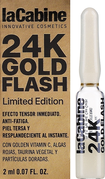 Высококонцентрированные ампулы с эффектом мгновенного сияния кожи лица - La Cabine 24K Gold Flash Ampoules