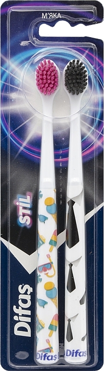 Набор зубных щеток "Soft", лето + галстук - Difas Stil — фото N1