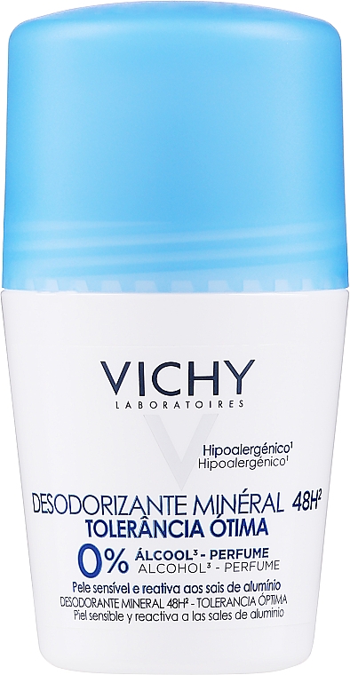 Шариковый дезодорант - Vichy Déodorant Minéral 48h Tolérance Optimale Roll-On — фото N2